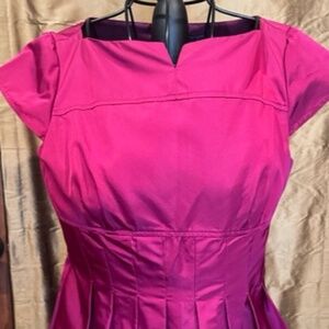 Pure Silk Cocktail  Dress. Burgundy/Fushia